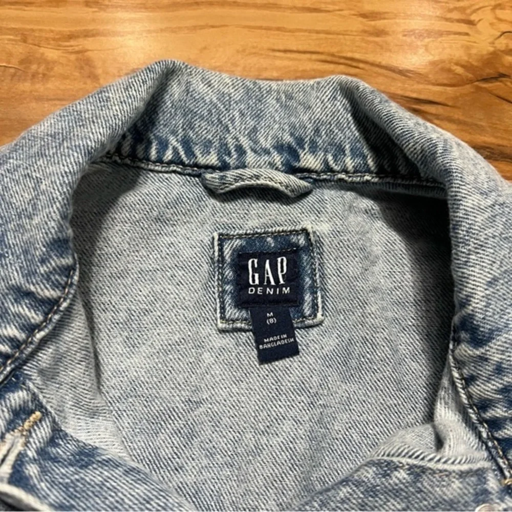 GAP Denim Jean Jacket Girls Medium / 8 Trendy‎ Denim Acid Wash